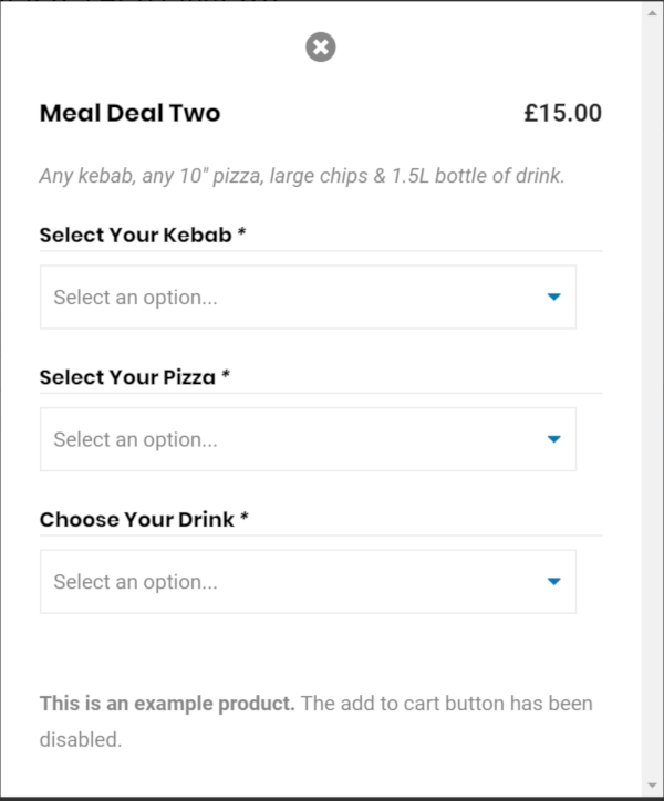 Meal Deal Options Example